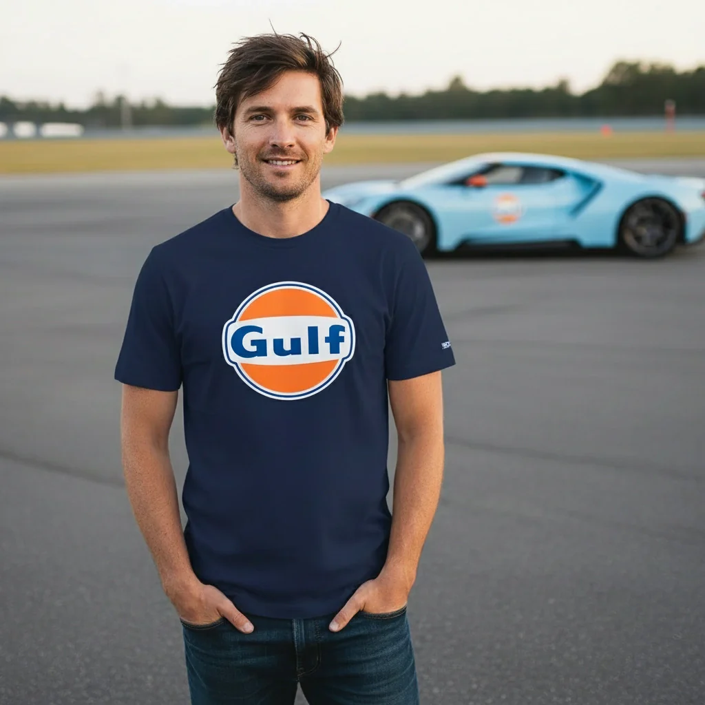 T-shirt Gulf Grand Logo Bleu Marine - Image 2